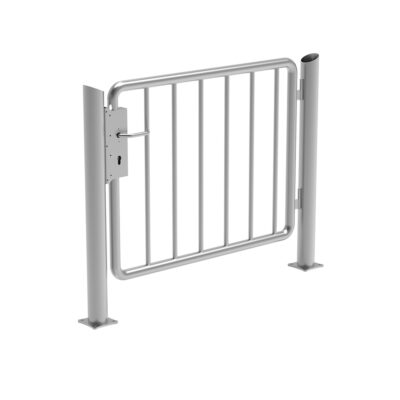 Stainless steel gate with vertical struts