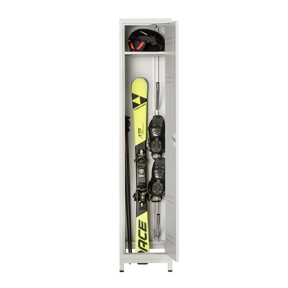 Ski storage cabinet for 2 pairs