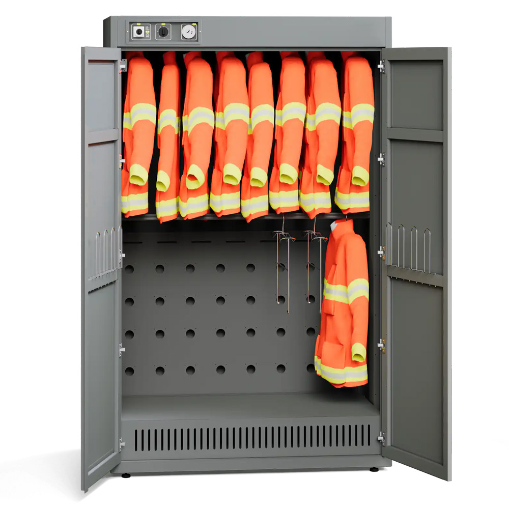 Drying Cabinet for 16 Work Jackets and Work Pants, Hot Air