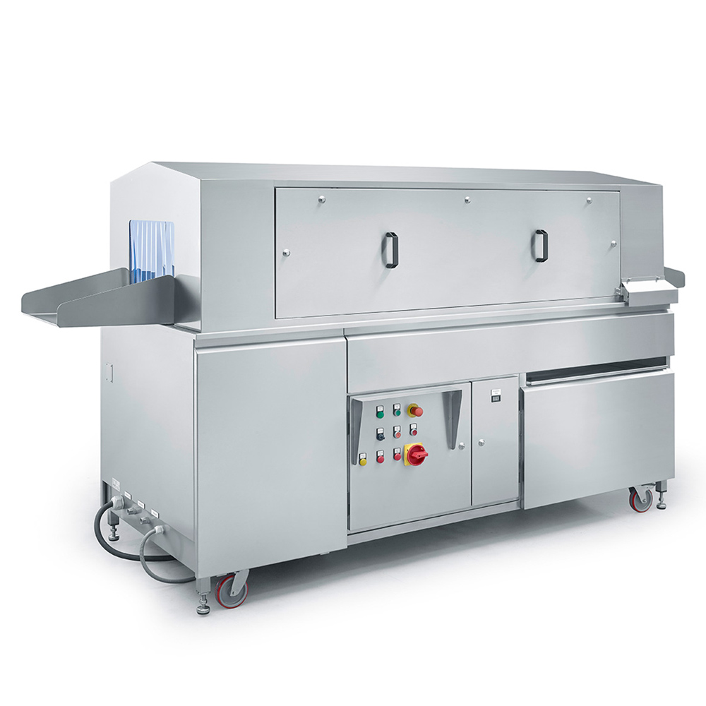 Euro-standard crate washing system for 350 crates per hour