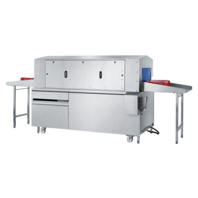 Euro-standard crate washing system for 500 crates per hour