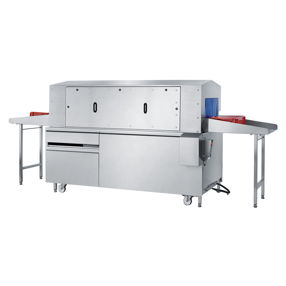 Euro-standard crate washing system for 500 crates per hour